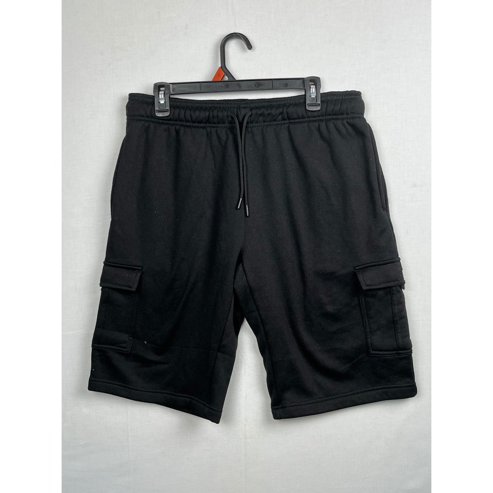 Mecca Cargo Shorts Fleece Drawstring Size L Black